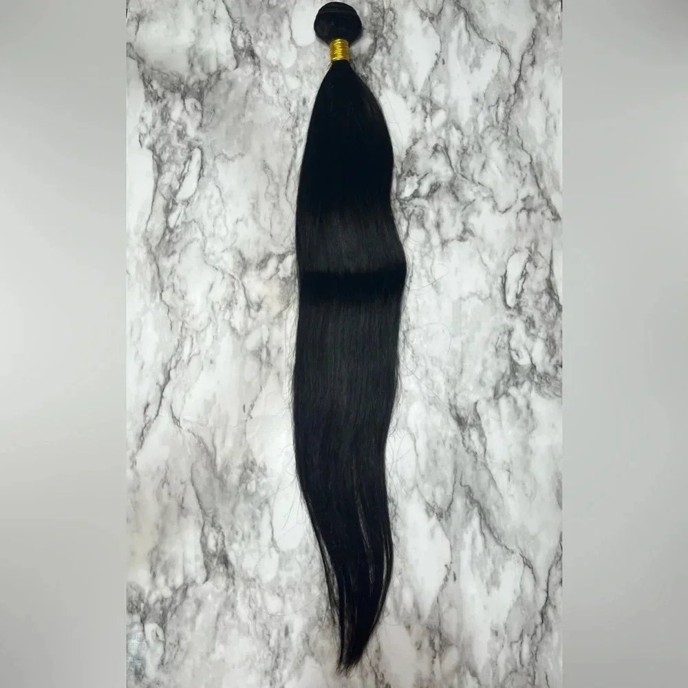 24 Inch 100% Unprocessed Indian Human hair 1 Black